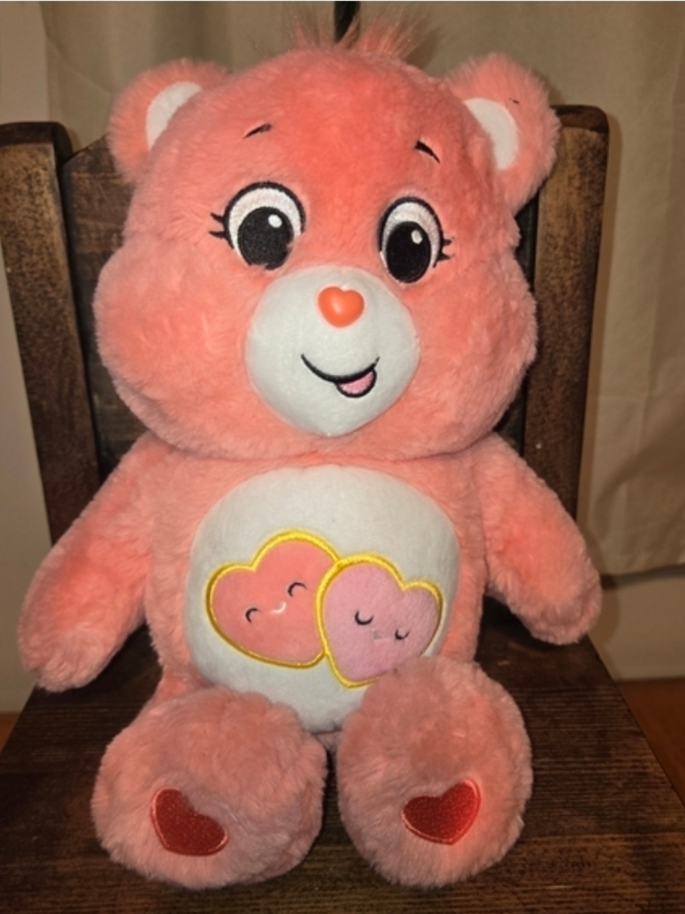 Care Bears Coral Pink Heart Belly Plush - Sweet Heart Nose